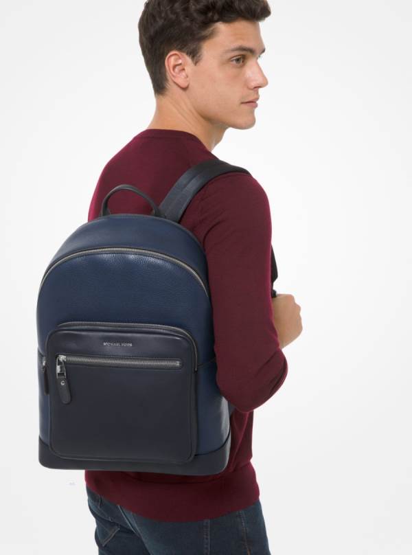 Panske Batohy Michael Kors Hudson Pebbled Leather Námornícka Modrá - Tasky Michael Kors Sleva | MRULH-0867